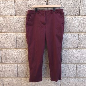 Talbot's Maroon Fringed Ankle Pants